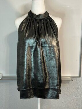 LOFT Silver Flowy halter tank Large